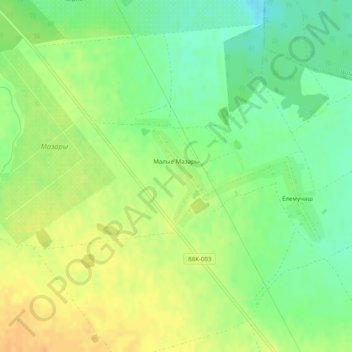 Топографическая карта Малые Мазары, высота, рельеф