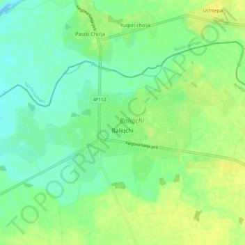 Топографическая карта Балыкчи, высота, рельеф