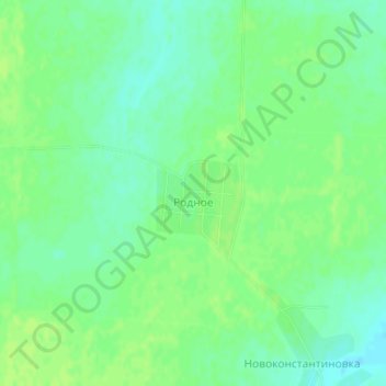 Топографическая карта Родное, высота, рельеф