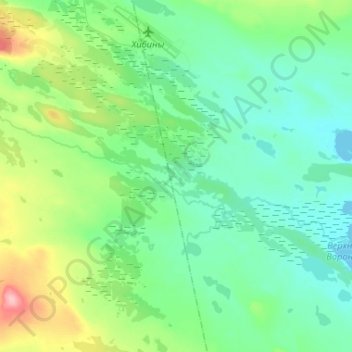 Топографическая карта Воронья, высота, рельеф