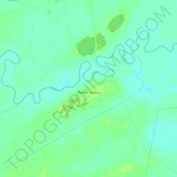 Топографическая карта Малые Туралы, высота, рельеф