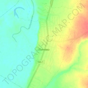 Топографическая карта Линёво, высота, рельеф