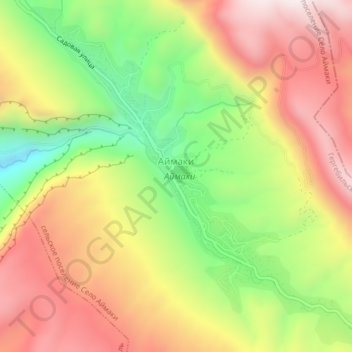 Топографическая карта Аймаки, высота, рельеф