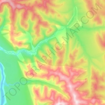 Топографическая карта Сентачан, высота, рельеф