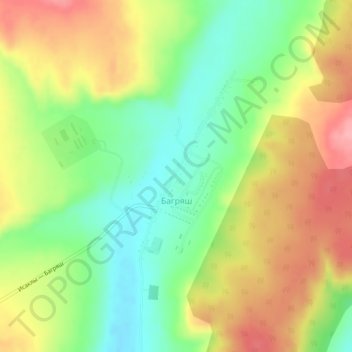 Топографическая карта Багряш, высота, рельеф