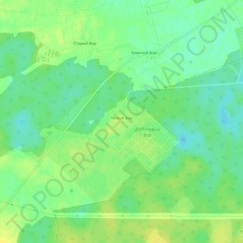 Топографическая карта Новый Бор, высота, рельеф
