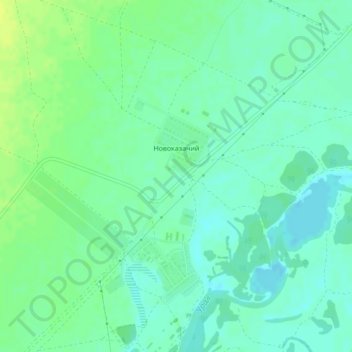 Топографическая карта Новоказачий, высота, рельеф