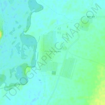 Топографическая карта Ильчигулово, высота, рельеф