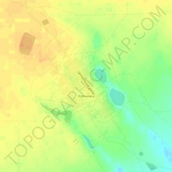 Топографическая карта Ксеньевка, высота, рельеф