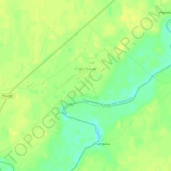 Топографическая карта Сорочкино, высота, рельеф