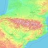 Топографическая карта Пиренеи, высота, рельеф