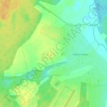 Топографическая карта Саваслейка, высота, рельеф