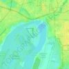 Топографическая карта Солнечный остров, высота, рельеф