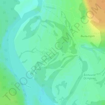 Топографическая карта Кирик, высота, рельеф