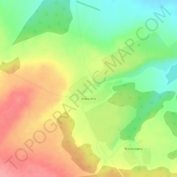 Топографическая карта Алма-Ата, высота, рельеф