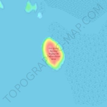 Топографическая карта Hat Island, высота, рельеф