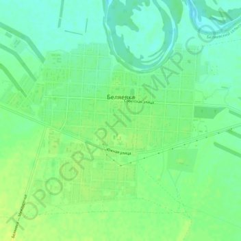 Топографическая карта Беляевка, высота, рельеф