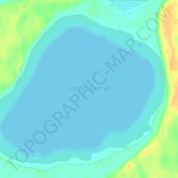 Топографическая карта озеро Тухтур, высота, рельеф