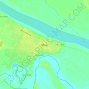 Топографическая карта Таборы, высота, рельеф