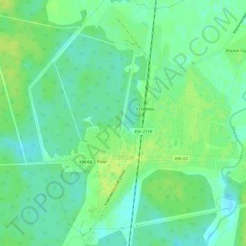 Топографическая карта Уторгош, высота, рельеф