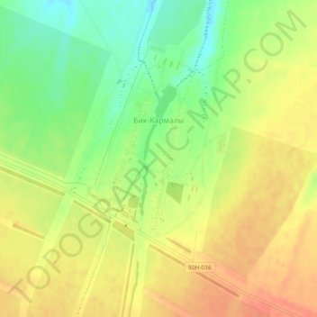 Топографическая карта Бик-Кармалы, высота, рельеф