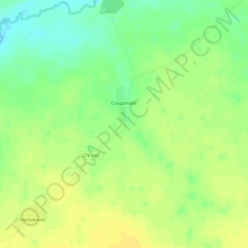 Топографическая карта Солдатское, высота, рельеф