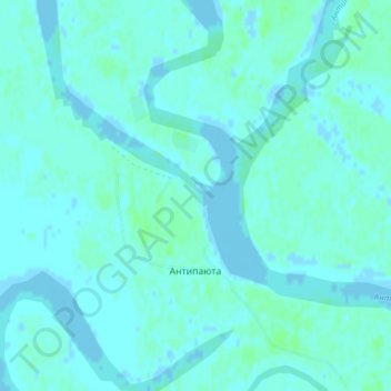 Топографическая карта Антипаюта, высота, рельеф