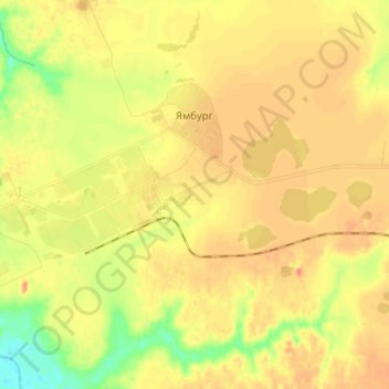 Топографическая карта Ямбург, высота, рельеф