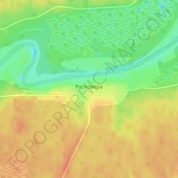 Топографическая карта Русковера, высота, рельеф