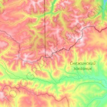 Топографическая карта хребет Хамар-Дабан, высота, рельеф