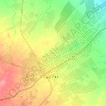 Топографическая карта Ad Dawadimi, высота, рельеф