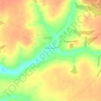 Топографическая карта Кременки, высота, рельеф