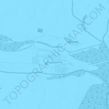 Топографическая карта Бударино, высота, рельеф