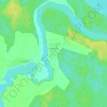 Топографическая карта Приворот, высота, рельеф