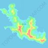 Топографическая карта 獐子岛, высота, рельеф