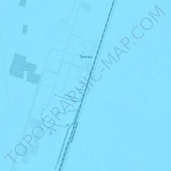 Топографическая карта Тенгиз, высота, рельеф