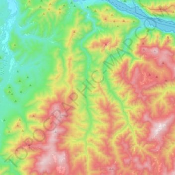 Топографическая карта Иогач, высота, рельеф