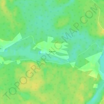 Топографическая карта Жирово, высота, рельеф