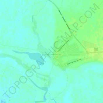 Топографическая карта Красносамарское, высота, рельеф