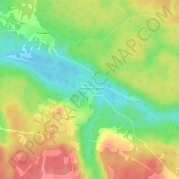 Топографическая карта Тихвинка, высота, рельеф