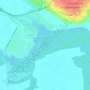 Топографическая карта Сухой Донец, высота, рельеф