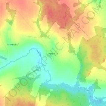 Топографическая карта Желяково, высота, рельеф