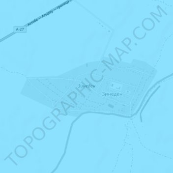 Топографическая карта Зинеден, высота, рельеф