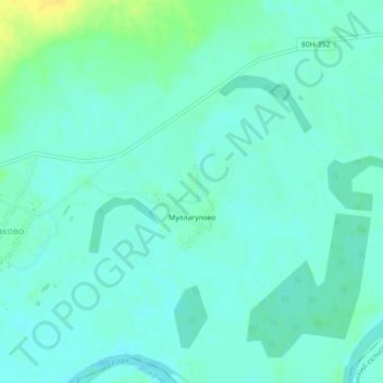 Топографическая карта Муллагулово, высота, рельеф