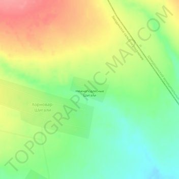 Топографическая карта Нижнеподлесные Шигали, высота, рельеф