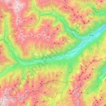 Топографическая карта Val di Sole, высота, рельеф