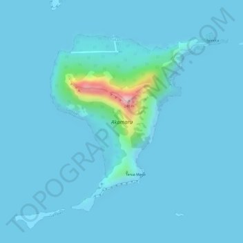 Топографическая карта Akamaru, высота, рельеф