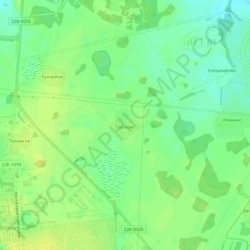Топографическая карта Горохово, высота, рельеф