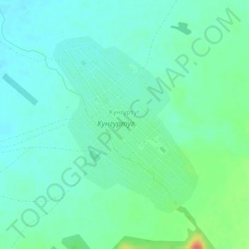 Топографическая карта Кунгуртуг, высота, рельеф