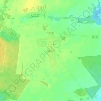 Топографическая карта Круглово, высота, рельеф